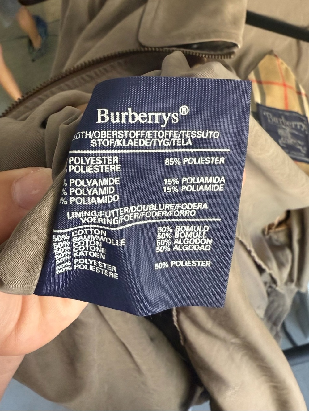 Burberry Beige Trench Jacket with Classic Check Accent - Picture 4 of 4